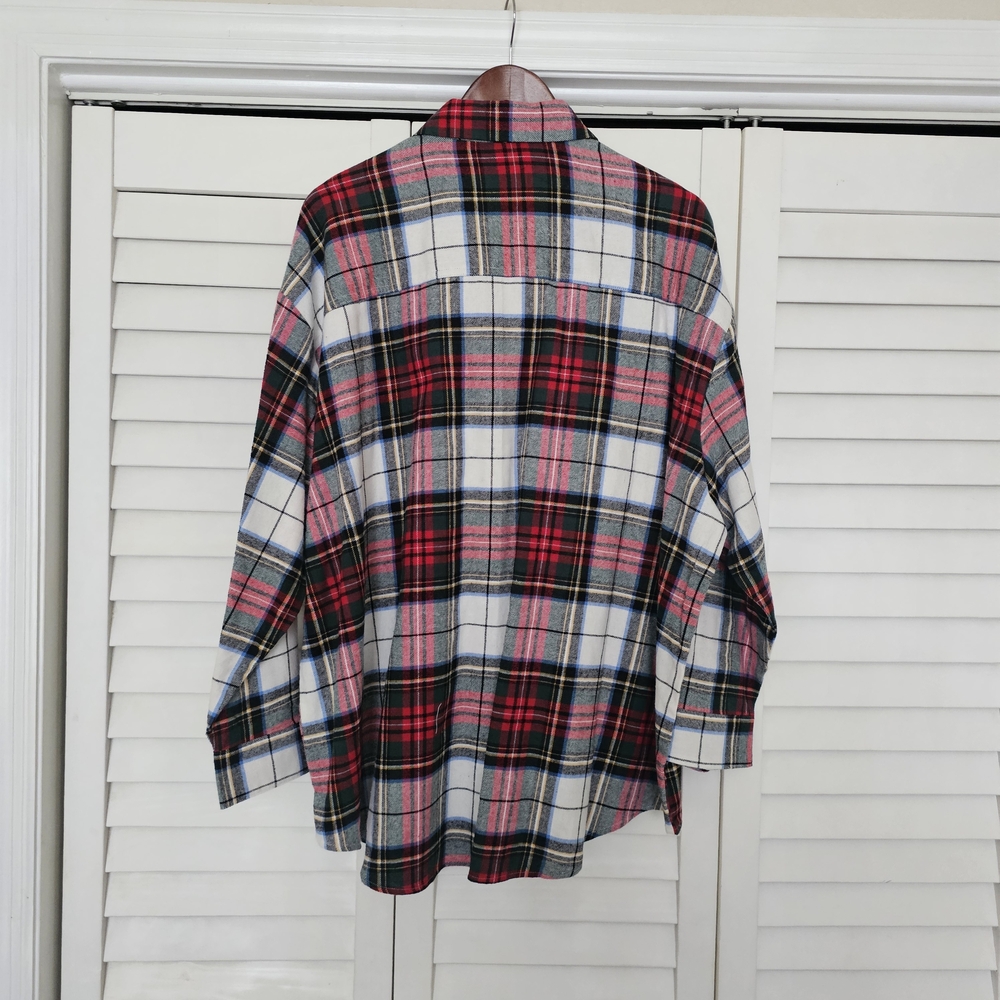 Old Navy The Boyfriend Shirt Size XXL Flannel Button Front Red Plaid NWT - Picture 7 of 10